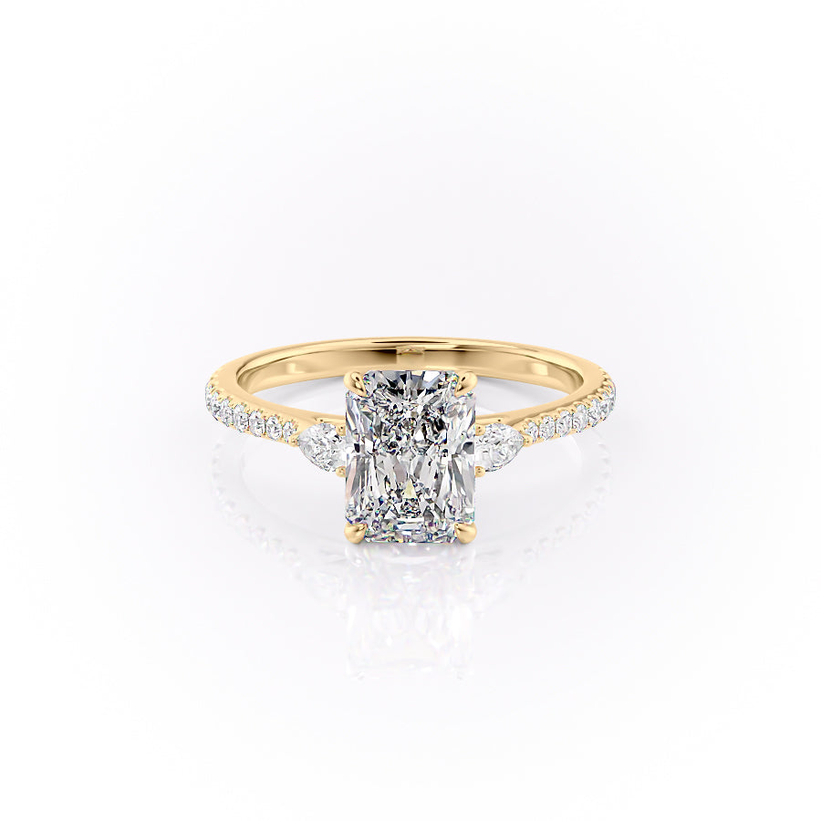 The Pave Pears Liv Set With A 2.5 Carat Radiant Lab Diamond