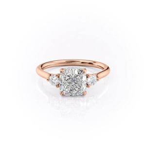 The Lia Set With A 2.5 Carat Cushion Moissanite