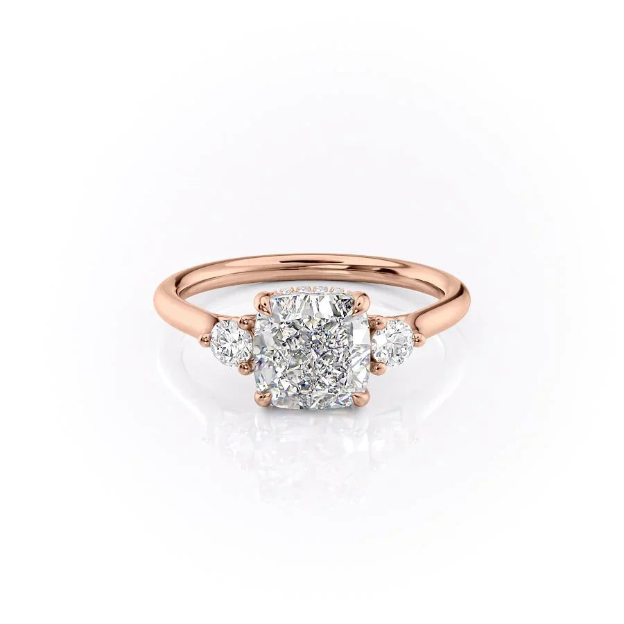 The Lia Set With A 2 Carat Cushion Lab Diamond