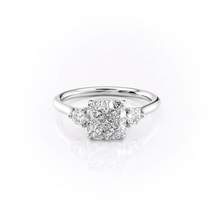 The Lia Set With A 2.5 Carat Cushion Moissanite