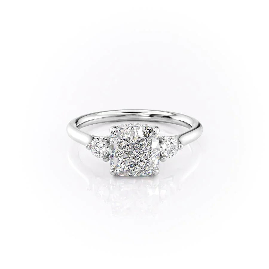The Lia Set With A 3.5 Carat Cushion Moissanite