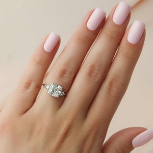 The Lia Set With A 1 Carat Cushion Lab Diamond