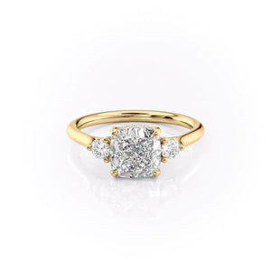 The Lia Set With A 3 Carat Cushion Lab Diamond