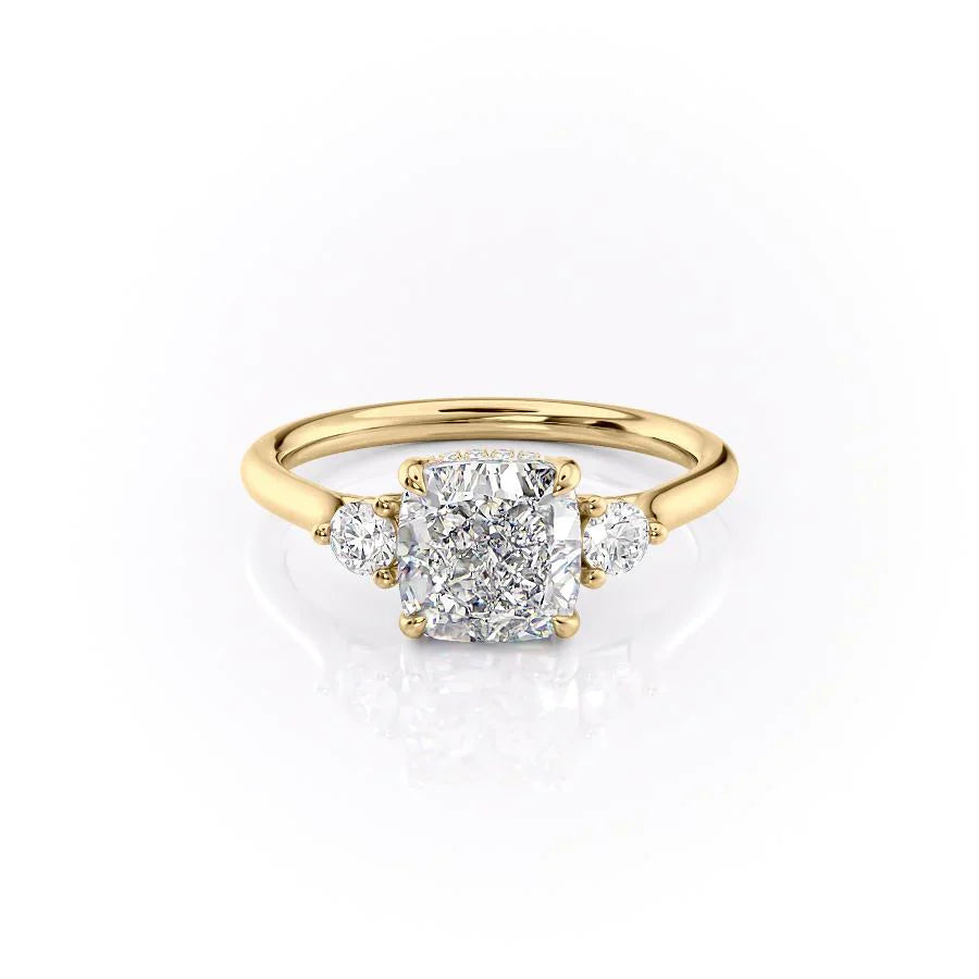 The Lia Set With A 2.5 Carat Cushion Moissanite
