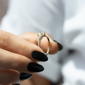 The Lia Set With A Cushion Moissanite