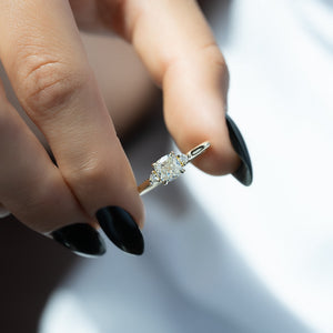 The Lia Set With A Cushion Moissanite