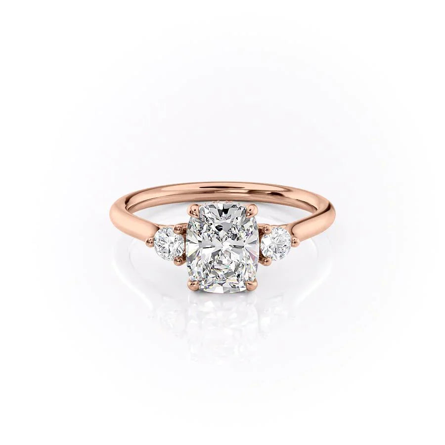 The Lia Set With A 3 Carat Elongated Cushion Lab Diamond