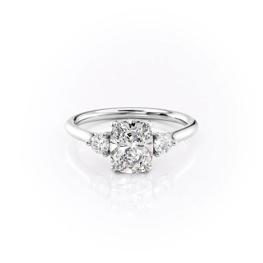 The Lia Set With A Elongated Cushion Moissanite