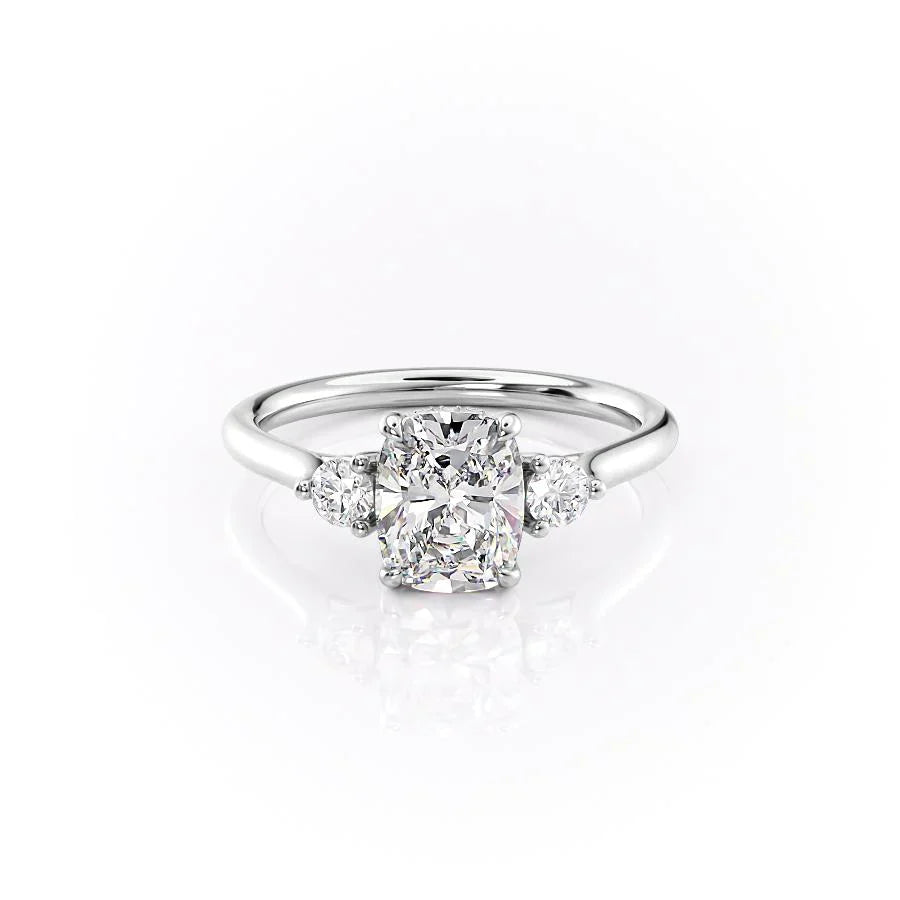 The Lia Set With A 1 Carat Elongated Cushion Lab Diamond