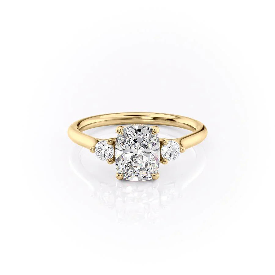 The Lia Set With A 1.5 Carat Elongated Cushion Lab Diamond