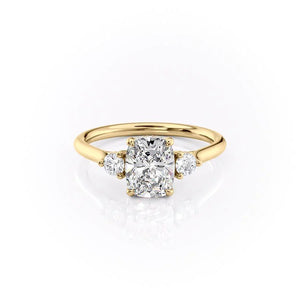 The Lia Set With A Elongated Cushion Moissanite