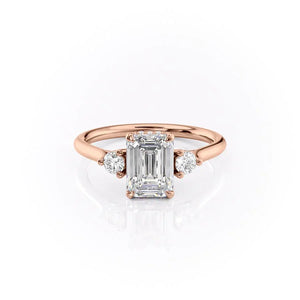 The Lia Set With A 1.5 Carat Emerald Moissanite