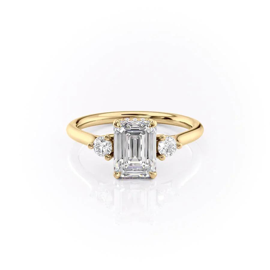 The Lia Set With A 3.5 Carat Emerald Moissanite