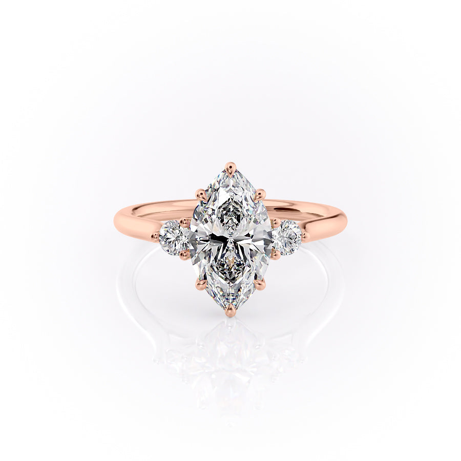 The Lia Set With A 2.5 Carat Marquise Moissanite