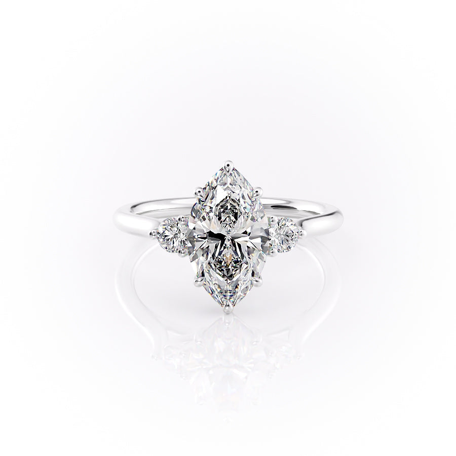 The Lia Set With A 3.5 Carat Marquise Moissanite