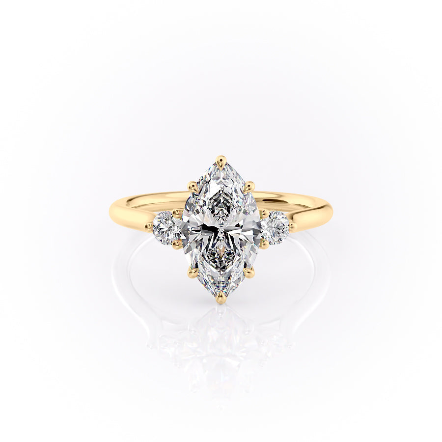 The Lia Set With A 3 Carat Marquise Lab Diamond