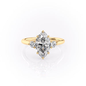The Lia Set With A 3 Carat Marquise Lab Diamond