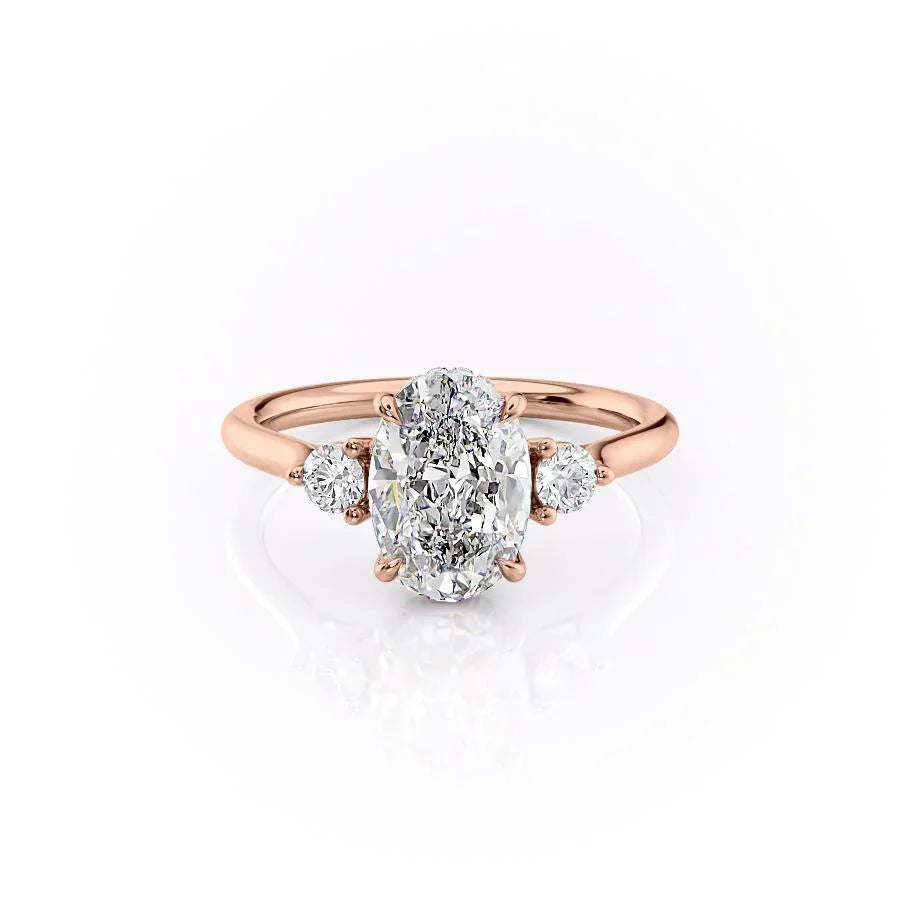 The Lia Set With A 1.5 Carat Oval Lab Diamond