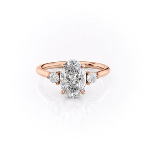 The Lia Set With A 1.5 Carat Oval Lab Diamond
