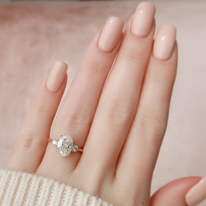 The Lia Set With A 3 Carat Oval Lab Diamond