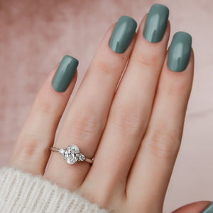 The Lia Set With A 1.5 Carat Oval Lab Diamond