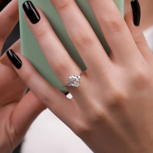 The Lia Set With A 1.5 Carat Oval Lab Diamond