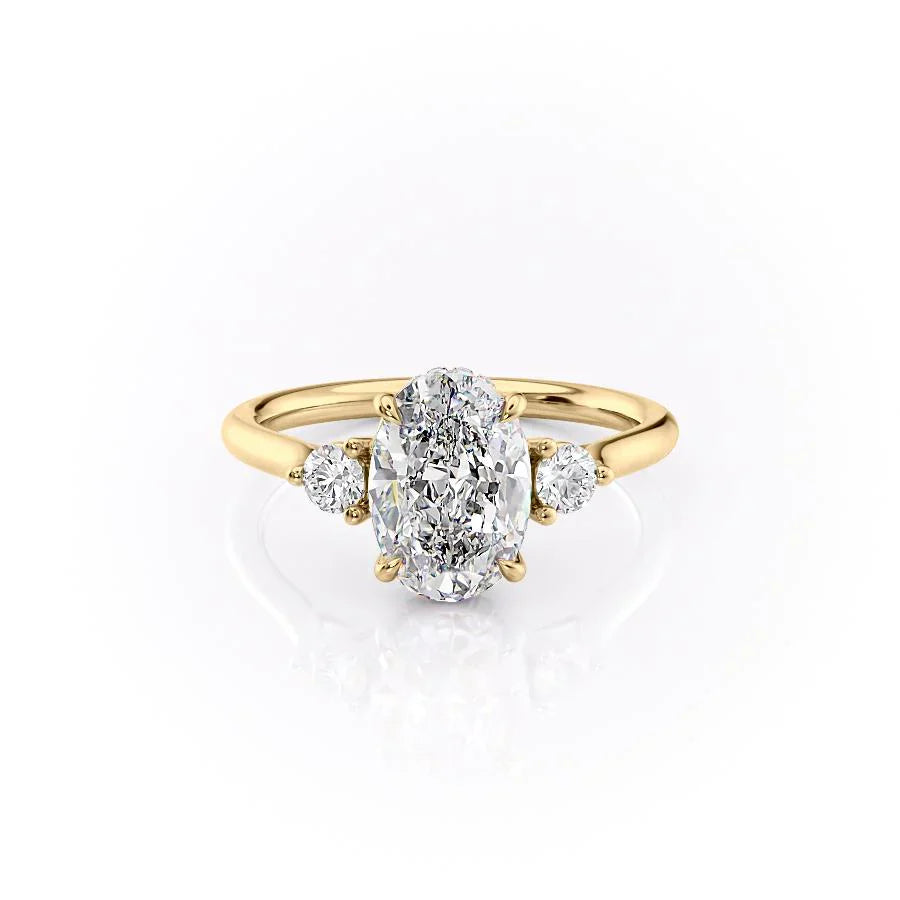 The Lia Set With A 1.5 Carat Oval Moissanite