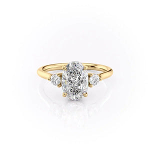 The Lia Set With A 3 Carat Oval Lab Diamond