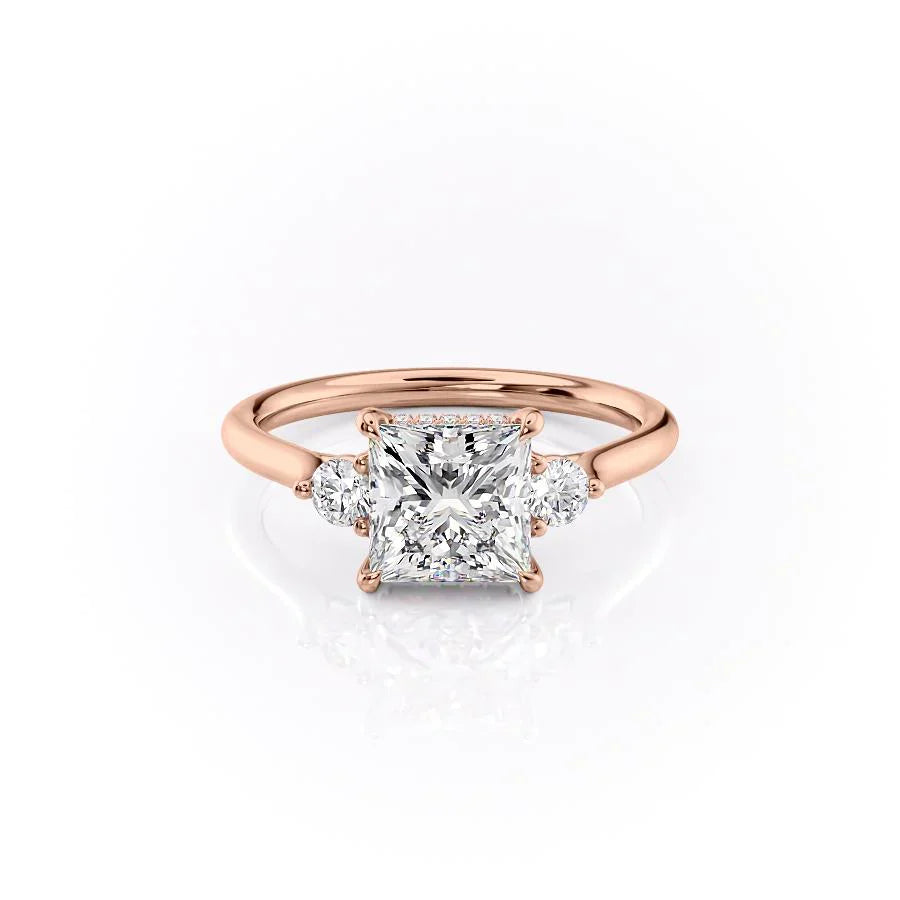 The Lia Set With A 3.5 Carat Princess Moissanite