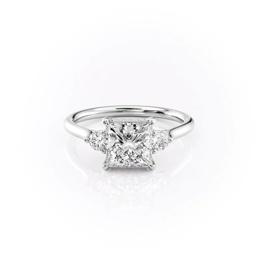 The Lia Set With A 2.5 Carat Princess Moissanite