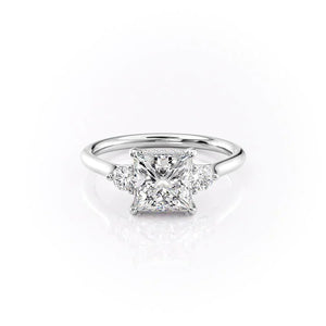 The Lia Set With A 1.5 Carat Princess Moissanite