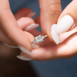 The Lia Set With A 1 Carat Princess Lab Diamond