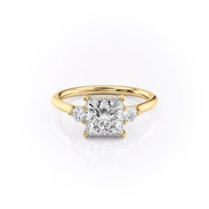 The Lia Set With A 3.5 Carat Princess Moissanite