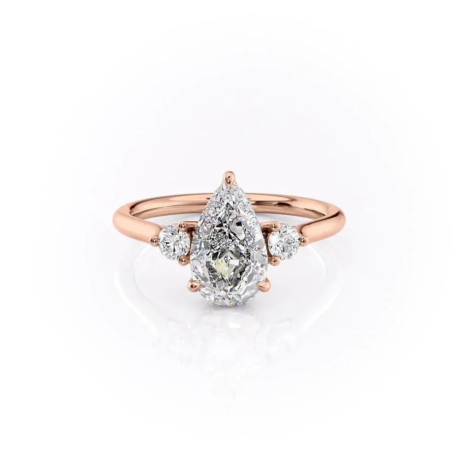 The Lia Set With A 1.5 Carat Pear Lab Diamond