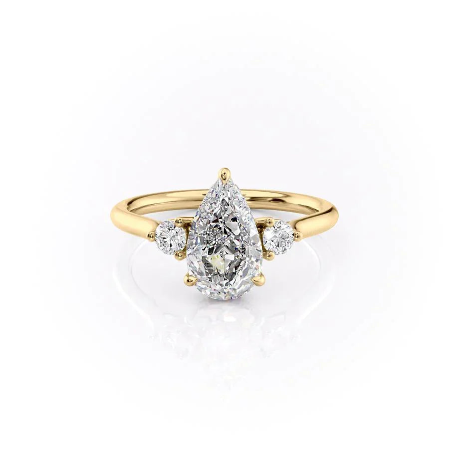 The Lia Set With A 3.5 Carat Pear Moissanite