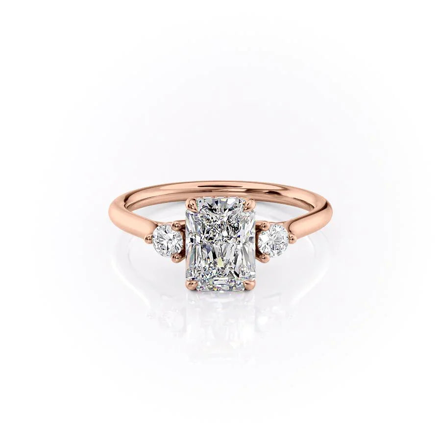 The Lia Set With A 3.5 Carat Radiant Moissanite