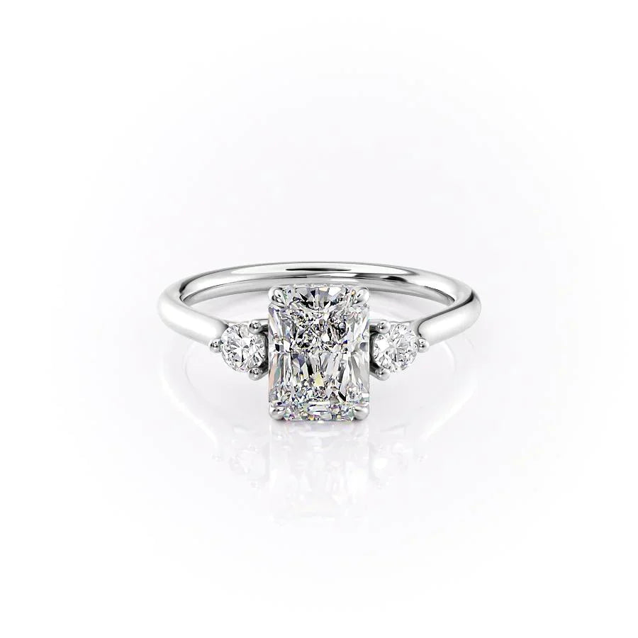 The Lia Set With A 2 Carat Radiant Lab Diamond