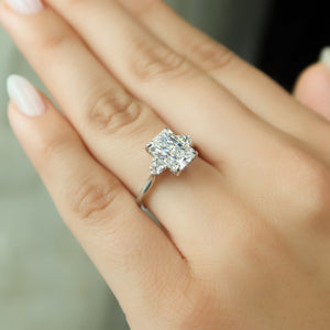The Lia Set With A 3 Carat Radiant Lab Diamond