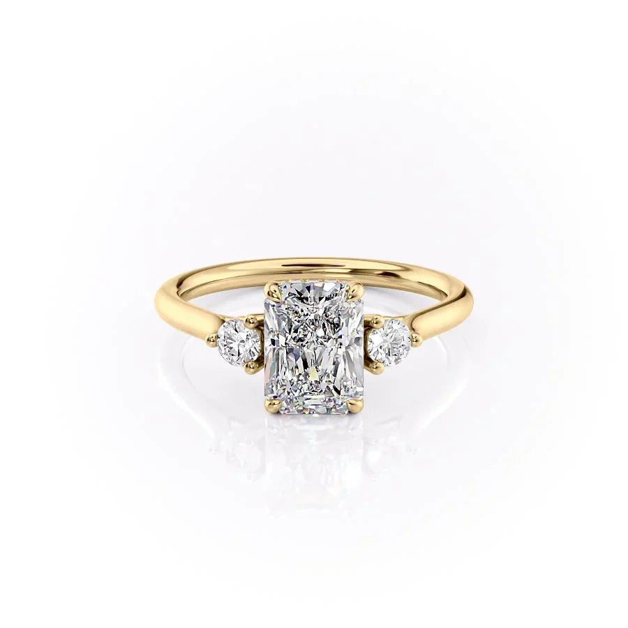 The Lia Set With A 3 Carat Radiant Lab Diamond