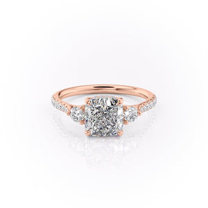 The Pave Lia Set With A 4 Carat Cushion Moissanite