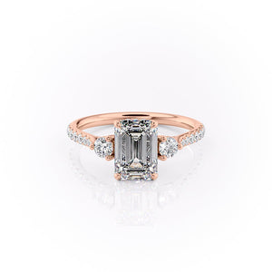 The Pave Lia Set With A 5 Carat Emerald Moissanite