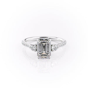 The Pave Lia Set With A 2 Carat Emerald Moissanite