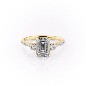 The Pave Lia Set With A 2 Carat Emerald Moissanite