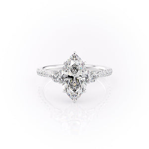 The Pave Lia Set With A 3 Carat Marquise Lab Diamond