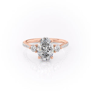 The Pave Lia Set With A 2.5 Carat Oval Lab Diamond