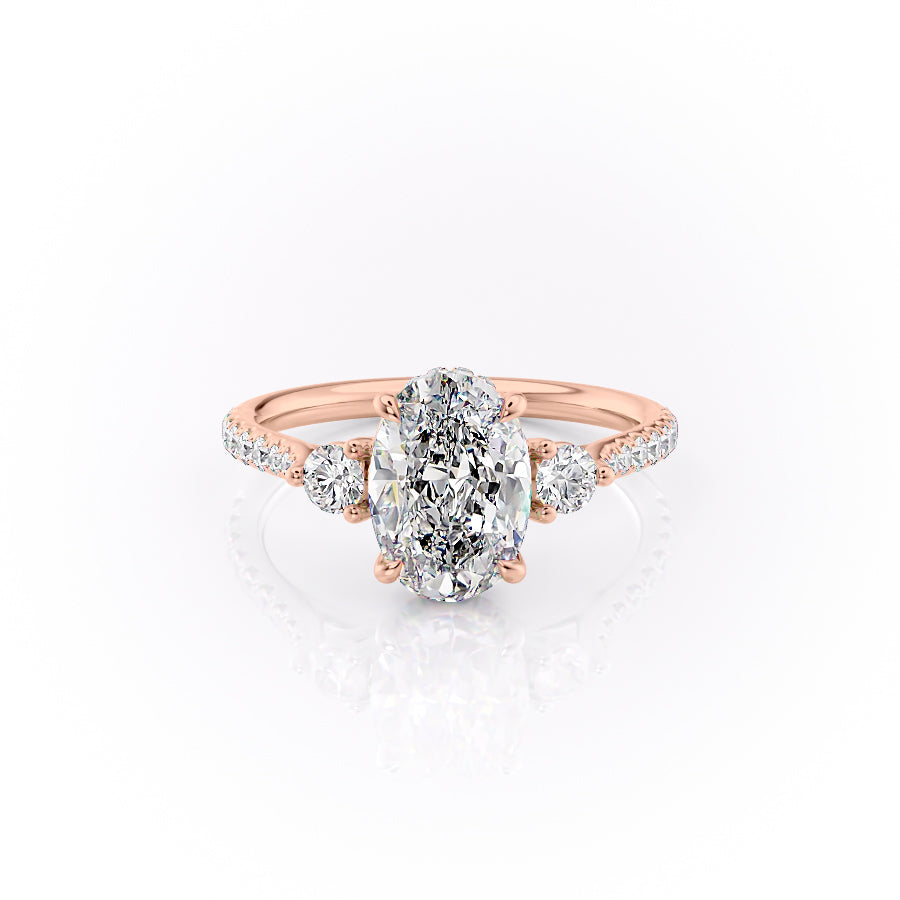 The Pave Lia Set With A 4.5 Carat Oval Moissanite