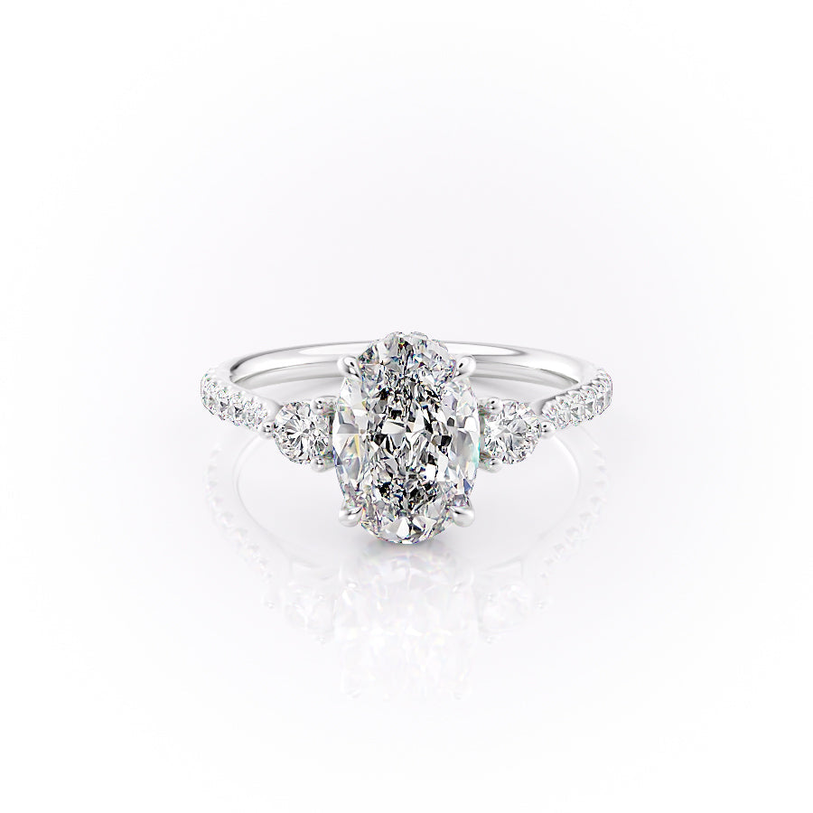 The Pave Lia Set With A 1.5 Carat Oval Lab Diamond