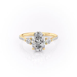 The Pave Lia Set With A 2.5 Carat Oval Moissanite
