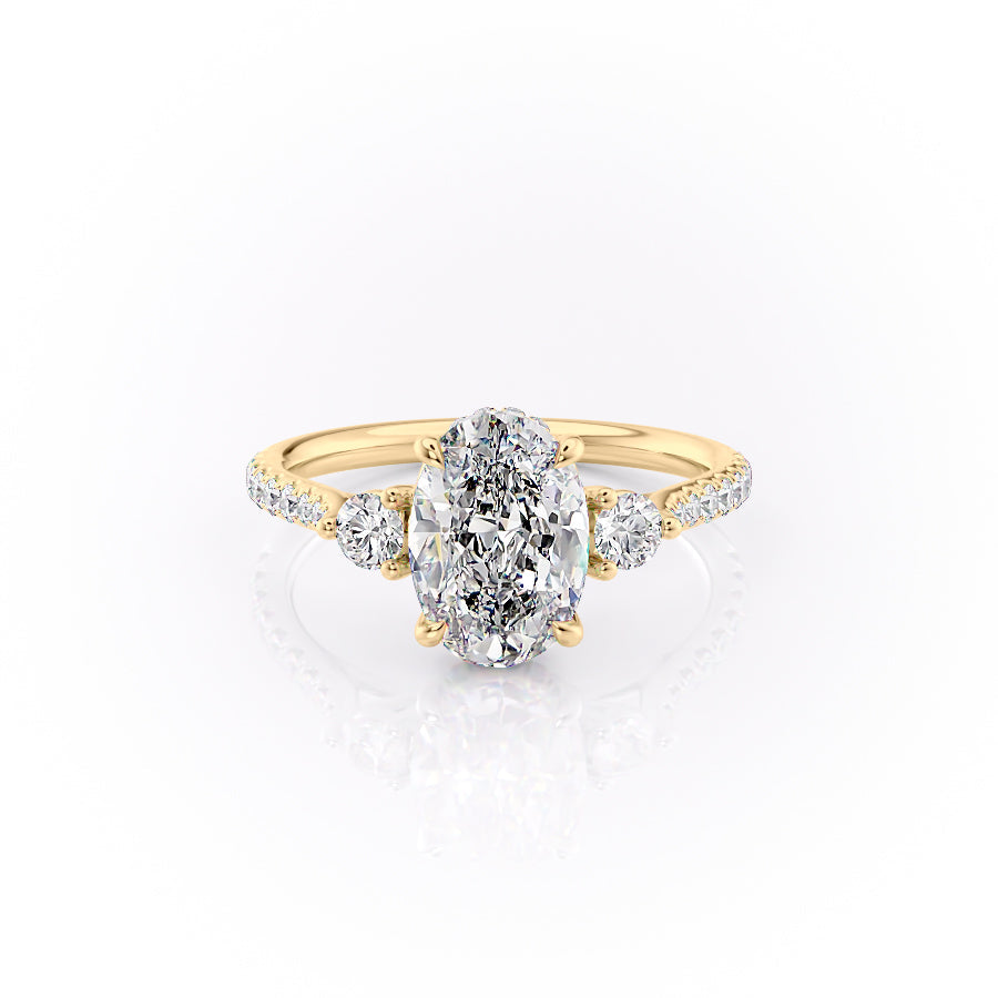 The Pave Lia Set With A 1 Carat Oval Moissanite