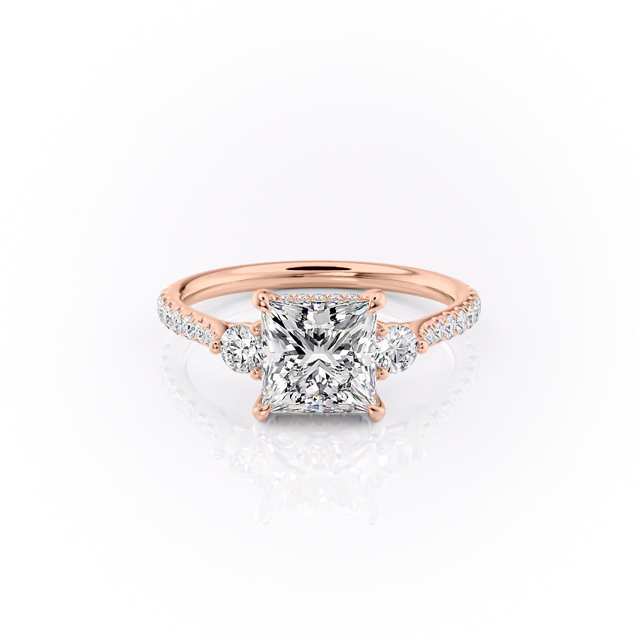 The Pave Lia Set With A 4 Carat Princess Moissanite